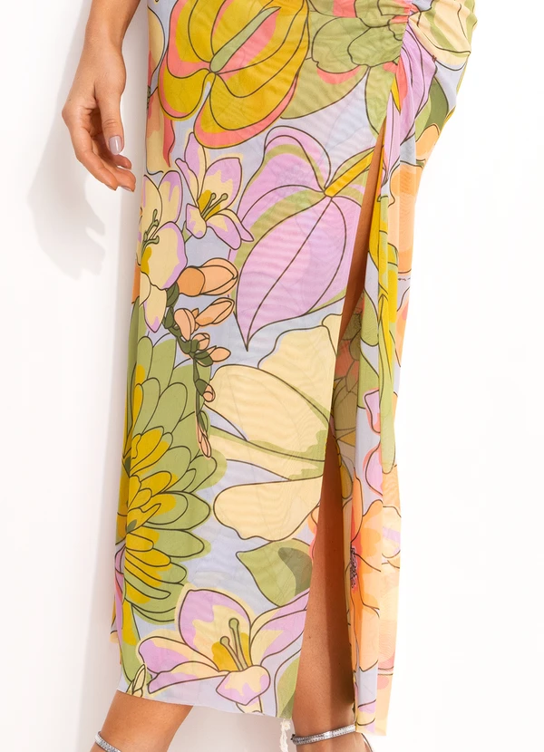 Farm - Vestido Midi Tule Azul 8