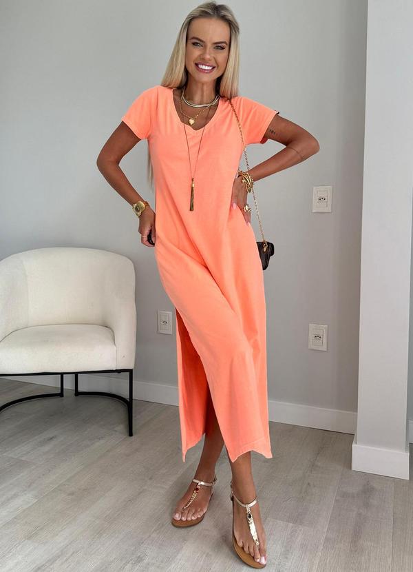 Amo Brand - Vestido Midi V Coral
