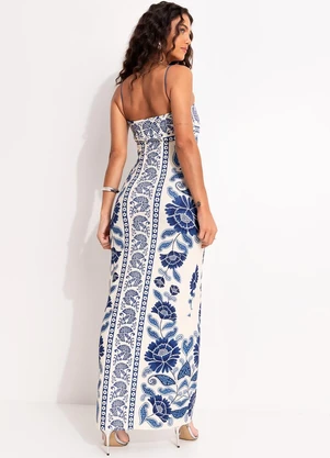 Farm - Vestido Midi Valentina Azul - FARM