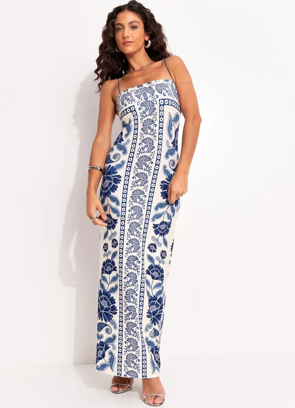 Farm - Vestido Midi Valentina Azul