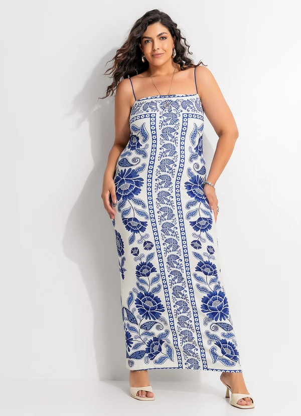 Farm - Vestido Midi Valentina Azul 9