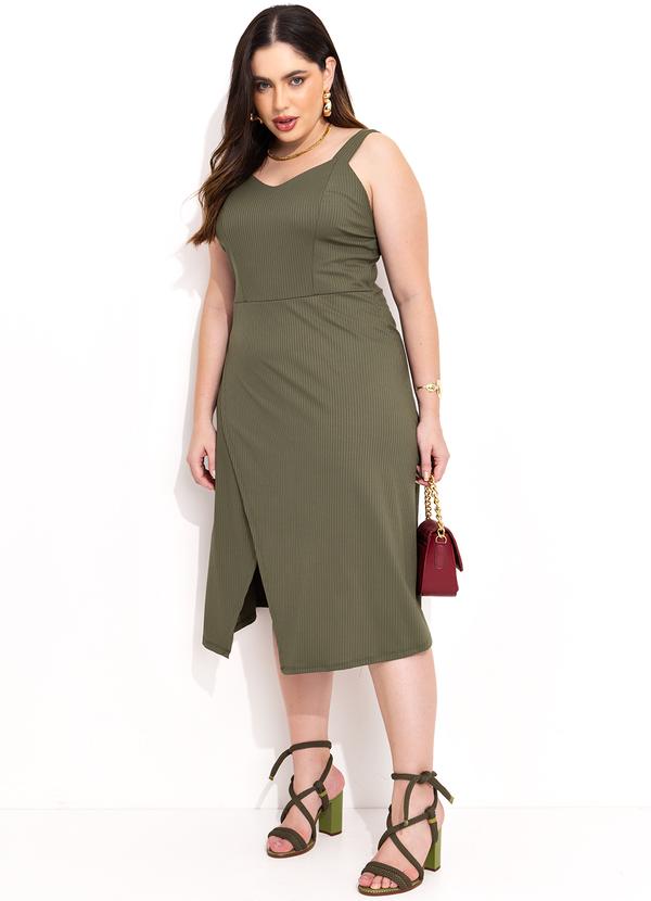 Quintess - Vestido Midi Verde com Saia Transpassada 6