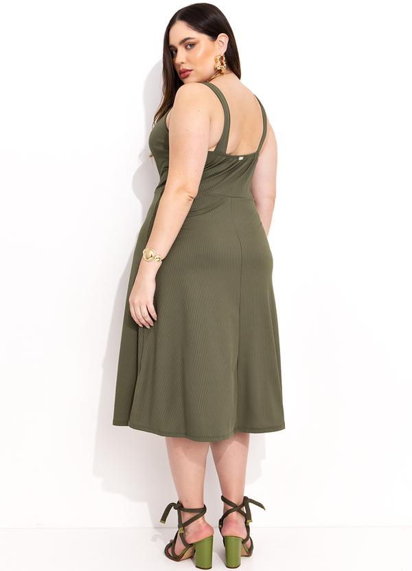 Quintess - Vestido Midi Verde com Saia Transpassada 7