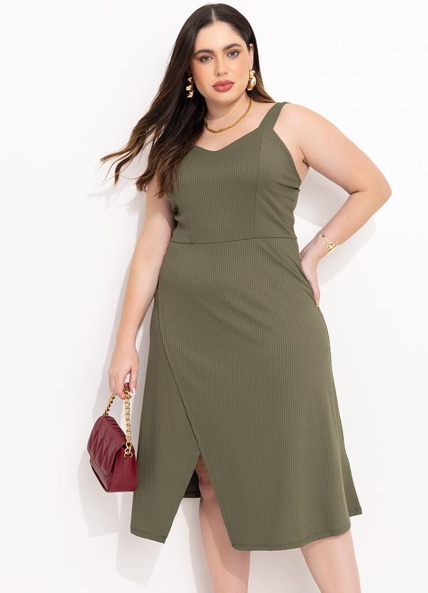 Quintess - Vestido Midi Verde com Saia Transpassada 8