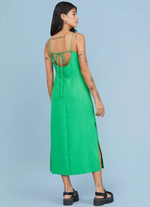 Authoria - Vestido Midi Verde Cyber Verde - AUTHORIA
