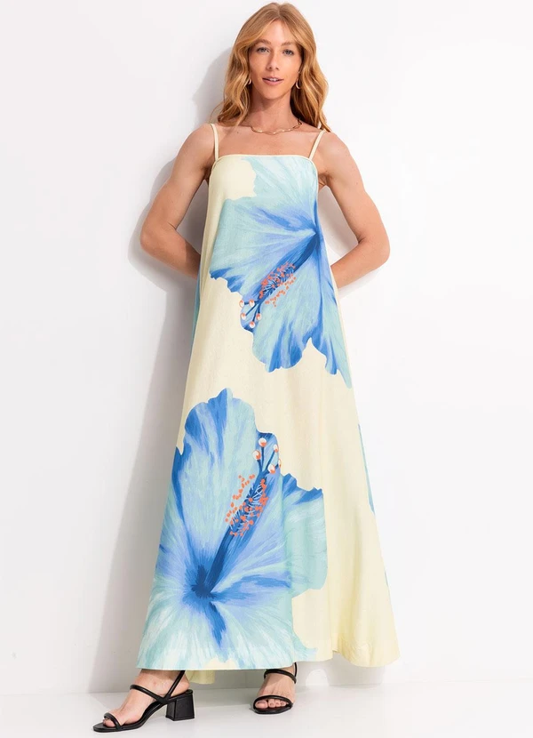 Farm - Vestido Midi Vestida de Flor Amarelo 6