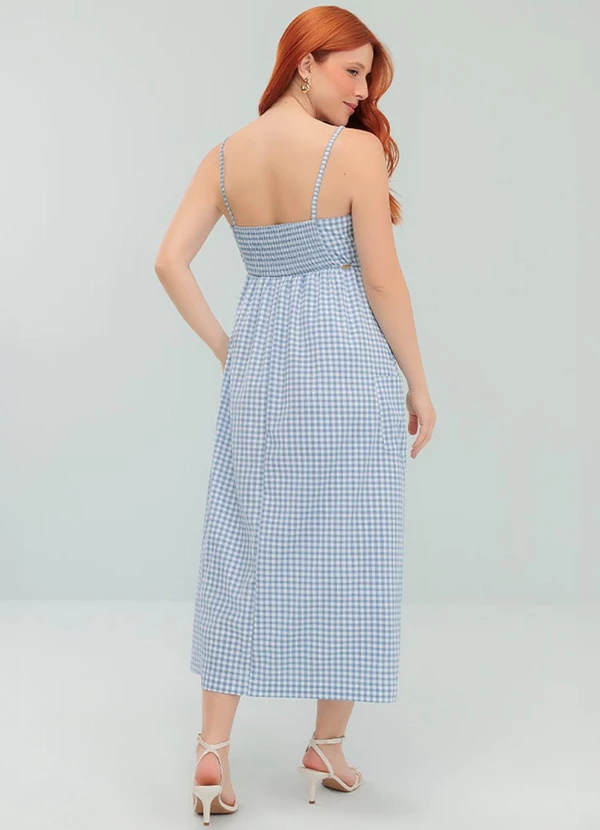 Angel - Vestido Midi Vichy Azul 2