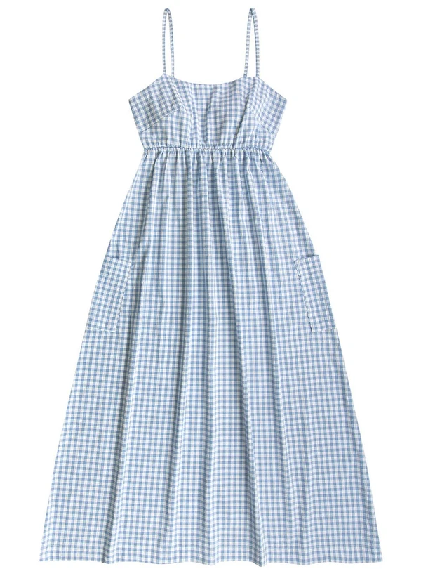 Angel - Vestido Midi Vichy Azul 3