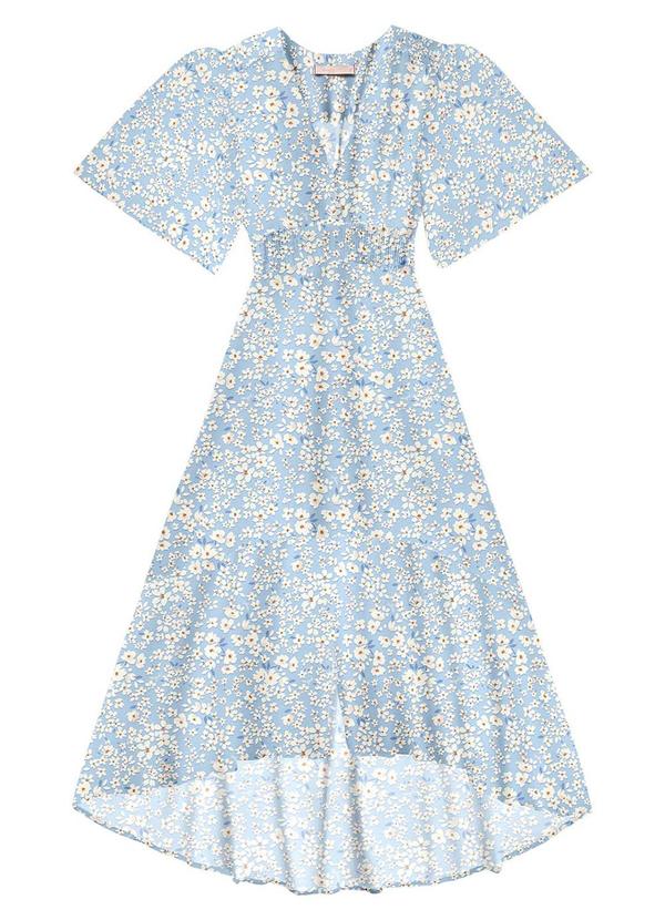 Angel - Vestido Midi Viscose  Azul