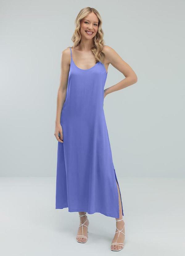 Angel - Vestido Midi Viscose Azul