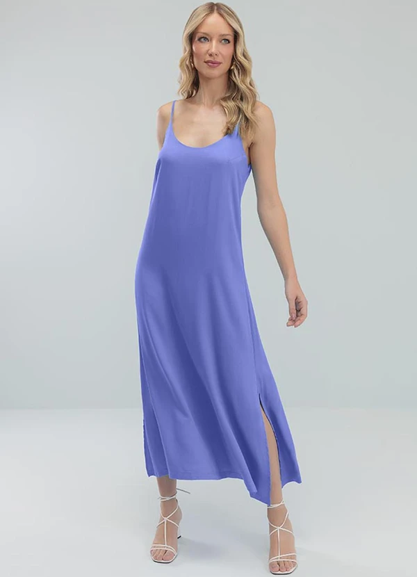 Angel - Vestido Midi Viscose Azul 2