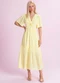 Angel - Vestido Midi Viscose Bordada Amarelo - variação: Amarelo