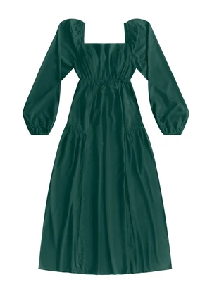 Angel - Vestido Midi Viscose Bordo - ANGEL