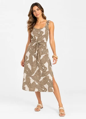 Select - Vestido Midi Viscose Cinza - SELECT