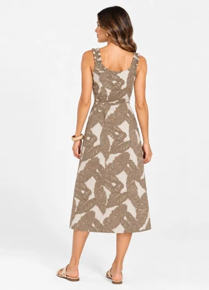 Select - Vestido Midi Viscose Cinza - SELECT