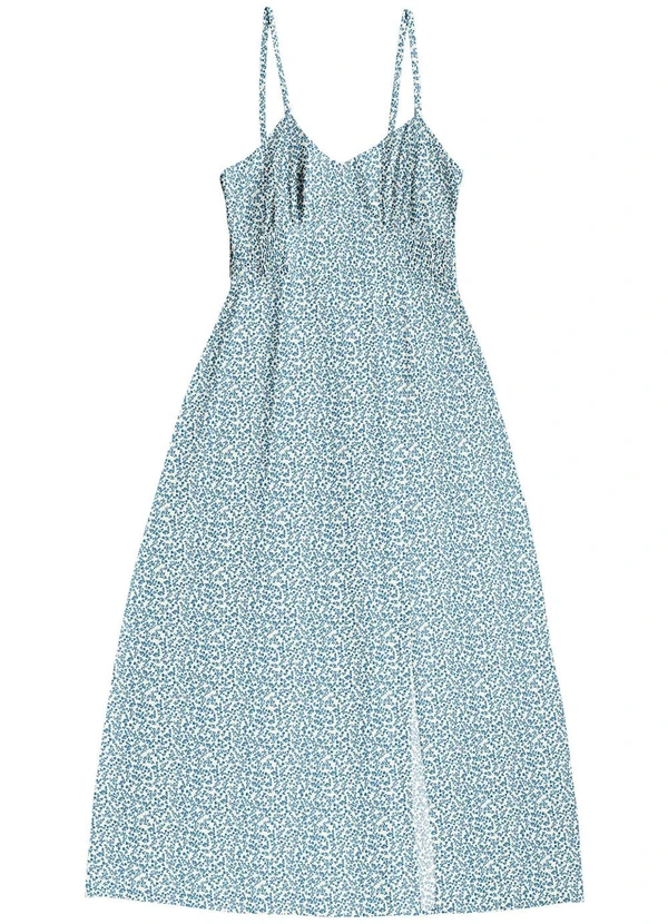 Angel - Vestido Midi Viscose Estampada Azul 3