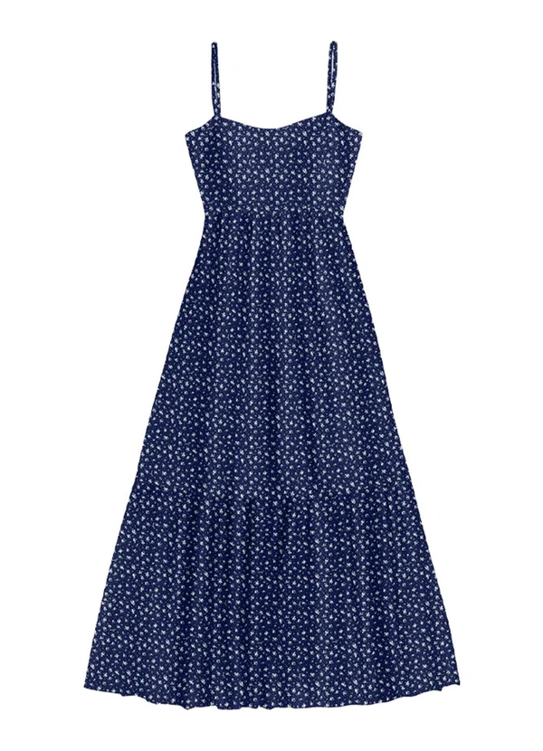 Angel - Vestido Midi Viscose Estampada Azul 3