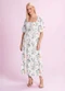 Angel - Vestido Midi Viscose Estampada Branco - variação: Branco