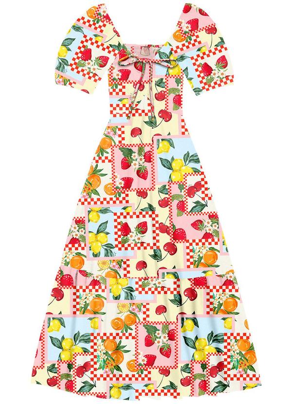 Angel - Vestido Midi Viscose Estampado