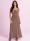 Angel - Vestido Midi Viscose Estampada Marrom - variação: Marrom