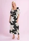 Angel - Vestido Midi Viscose Estampada Branco - variação: Preto