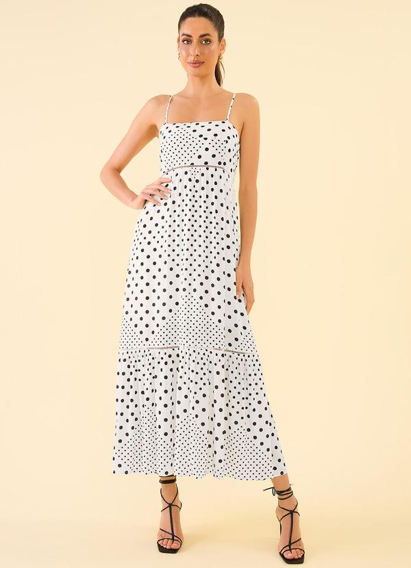 Angel - Vestido Midi Viscose Estampado Preto