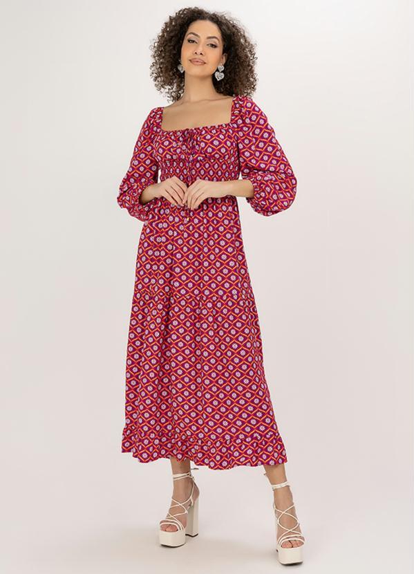 Angel - Vestido Midi Viscose Estampado