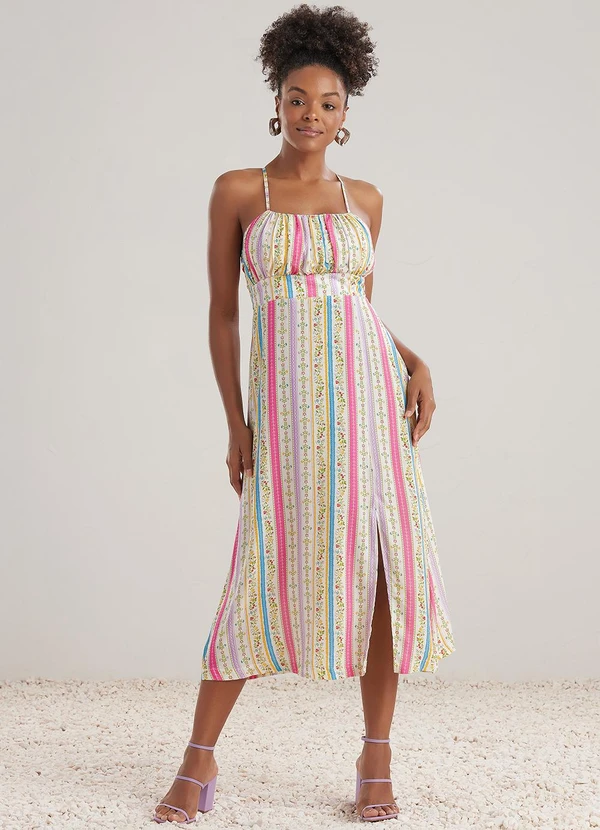 Angel - Vestido Midi Viscose Estampado