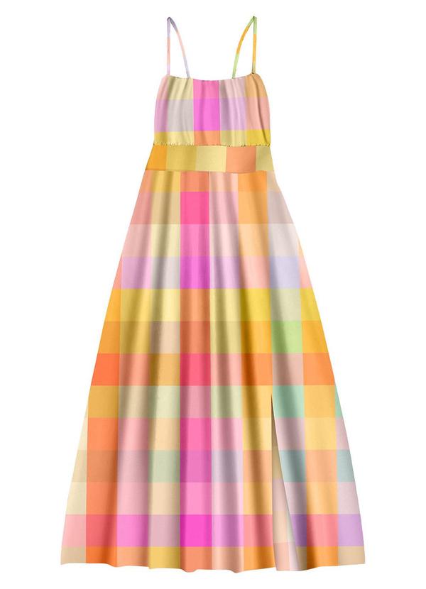 Angel - Vestido Midi Viscose Estampado