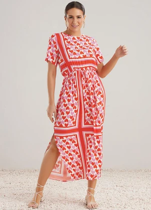 Angel - Vestido Midi Viscose  Estampado  - ANGEL