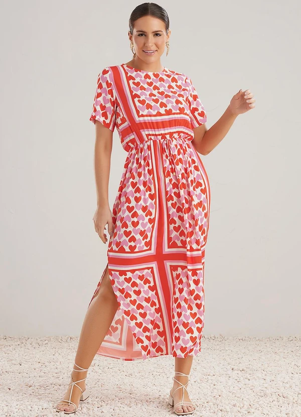 Angel - Vestido Midi Viscose Estampado