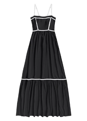 Angel - Vestido Midi Viscose Lisa Preto - ANGEL