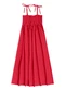 Angel - Vestido Midi Viscose Lisa Vermelho - variação: Vermelho