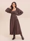 Angel - Vestido Midi Viscose Marrom - variação: Marrom
