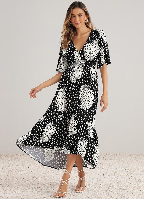 Angel - Vestido Midi Viscose  Preto 3