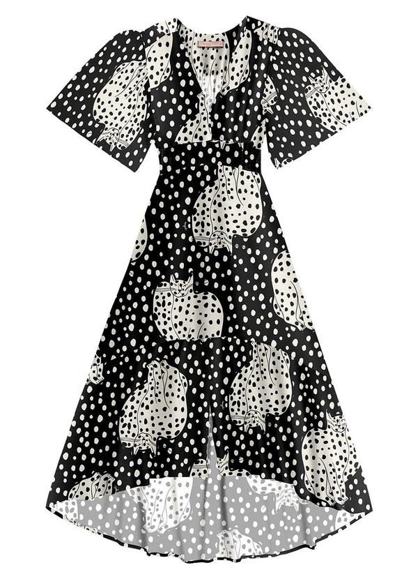 Angel - Vestido Midi Viscose  Preto 4