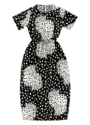 Angel - Vestido Midi Viscose  Preto - ANGEL