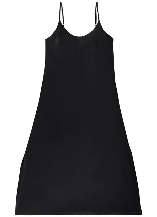 Angel - Vestido Midi Viscose Preto
