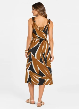 Select - Vestido Midi Viscose Preto - SELECT