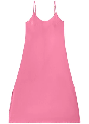 Angel - Vestido Midi Viscose Rosa - ANGEL