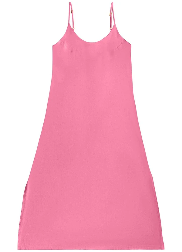 Angel - Vestido Midi Viscose Rosa