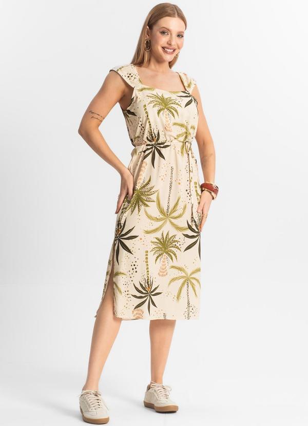 Select - Vestido Midi Viscose Verde