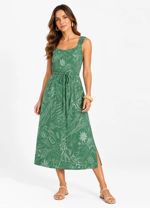 Select - Vestido Midi Viscose Verde - SELECT