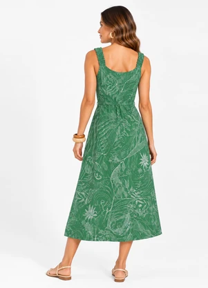 Select - Vestido Midi Viscose Verde - SELECT