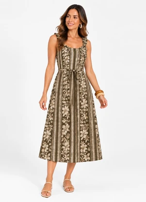 Select - Vestido Midi Viscose Verde - SELECT