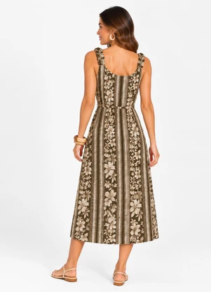 Select - Vestido Midi Viscose Verde - SELECT