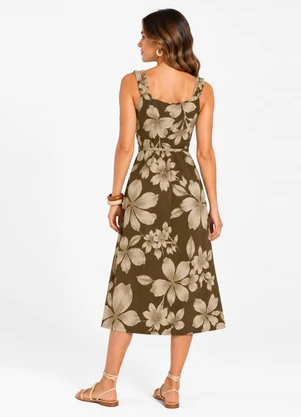 Select - Vestido Midi Viscose Verde - SELECT