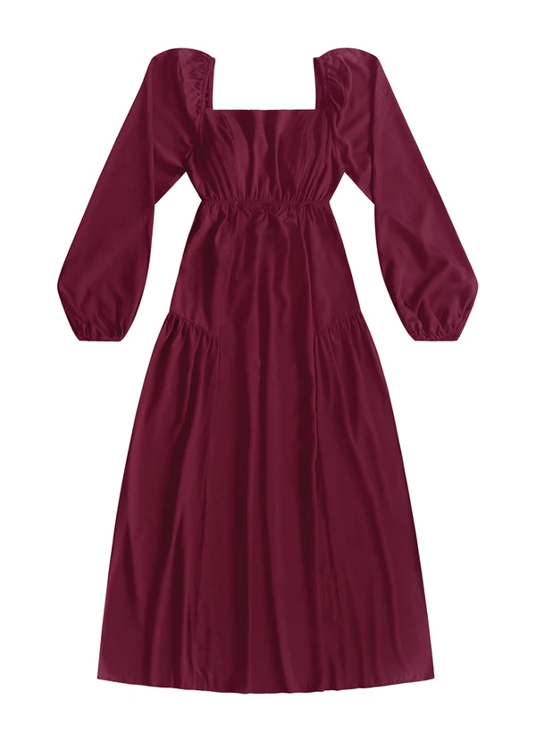 Angel - Vestido Midi Viscose Vermelho