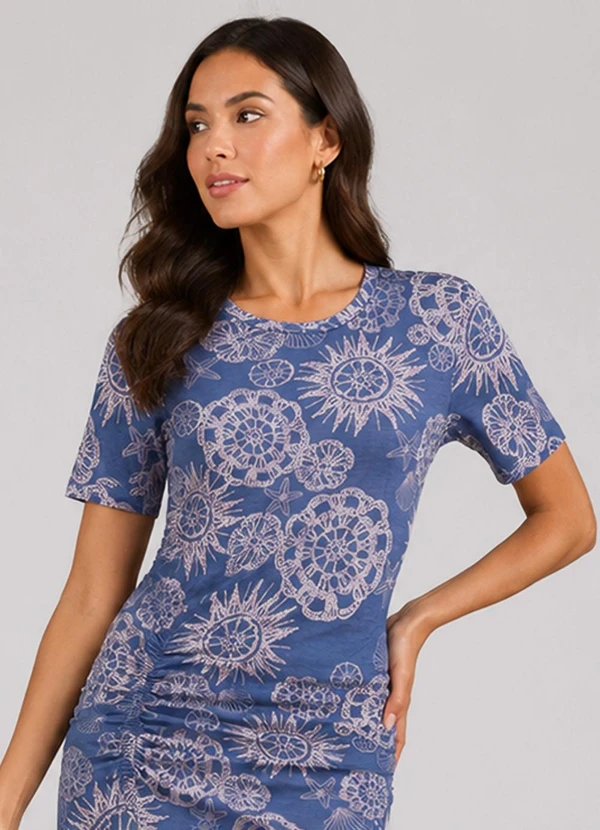 Infinita Cor - Vestido Midi Viscotorcion Rotativo Azul