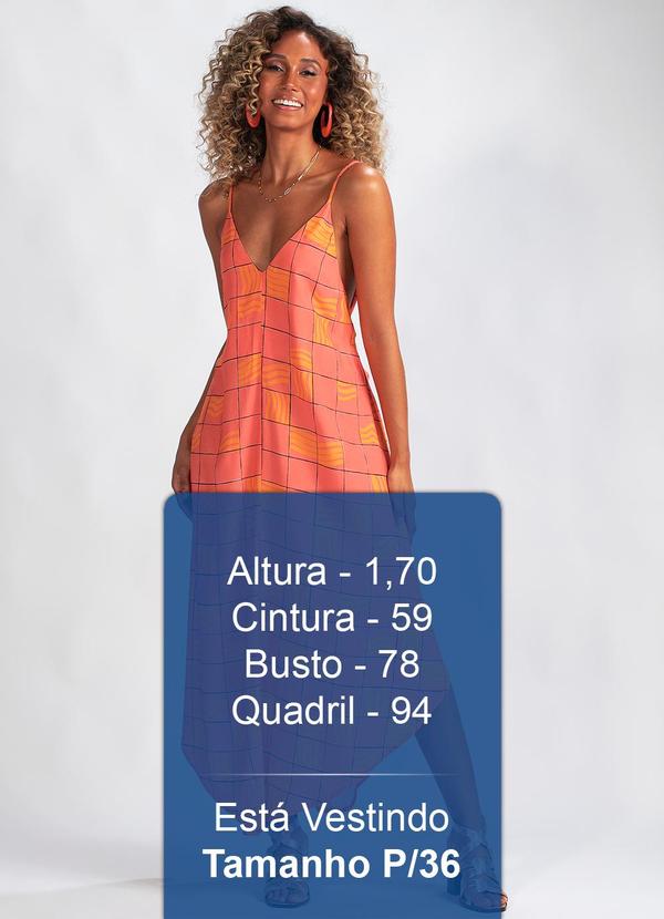 Animale Jeans - Vestido Midi Xadrez Listras Viscose Rosa 5